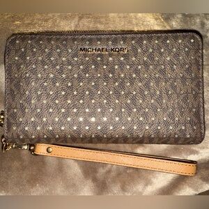 Michael Kors Brown Wristlet